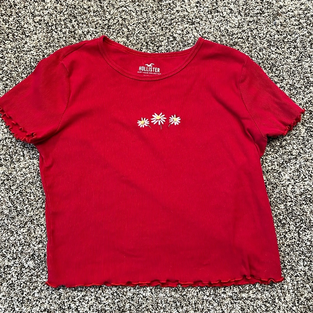 Hollister red must have collection baby tee